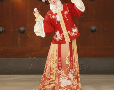 仙楚姬原创汉服【鸿运虎福】明制短袄马面重工...