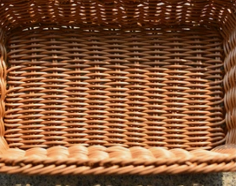 仿藤编织水果篮子藤编面包篮超市零食收纳篮塑...