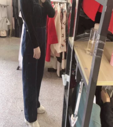 背带裤牛仔裤纯色背带牛仔裤女装韩版修身裤子...