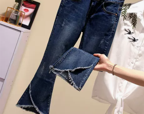 胖mm微喇叭新款大码女装弹力高腰200斤显...