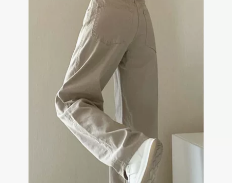 直筒牛仔裤女2022年春秋新款阔腿裤大码高...