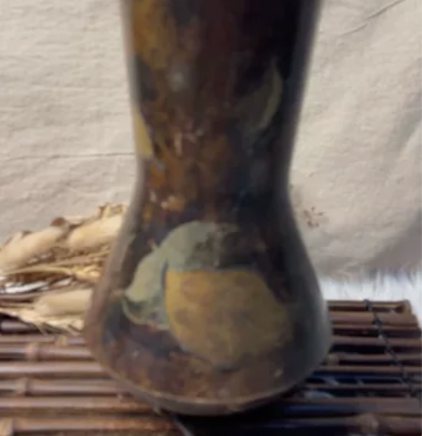 日本回流鎏金花瓶摆件,重1050克,新品福...