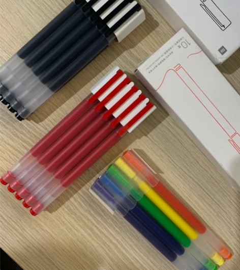 小米巨能写正品包邮盒装黑色办公学生专用按压...