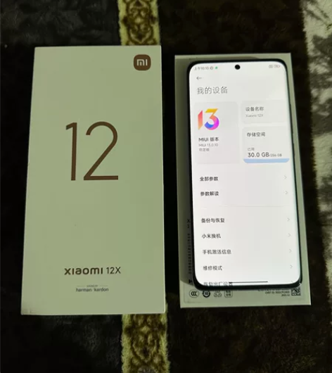 小米12x 12+256g蓝色，外观新9成...