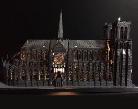 3d立体金属拼图巴黎圣母院拼装模型成人益智...