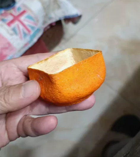 橘皮手做方口主人杯，2022年手工捏制，自...
