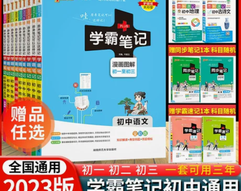 学霸笔记初中全套语文数学英语物理地理基础知...