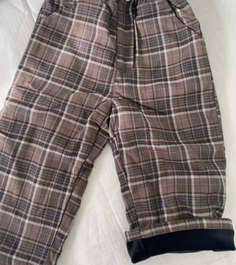 双层 加绒 全新 格子裤 有点像西装裤的面...