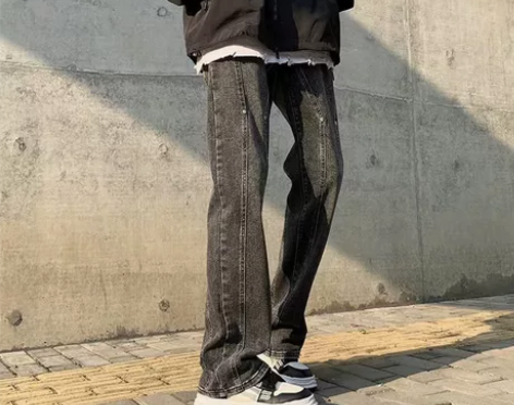 美式vibe风裤子ins高街潮牌水洗复古牛...