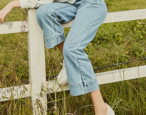 LRUD牛仔裤女高腰长裤宽松显瘦阔腿裤 几...