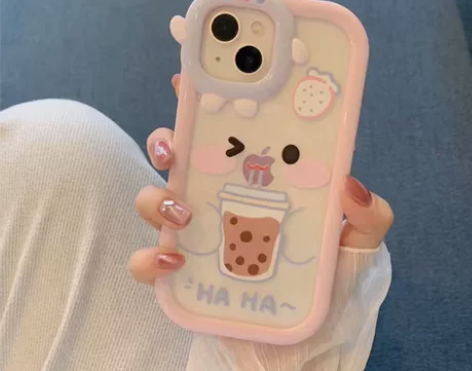 小怪兽奶茶苹果13/14pro手机壳12p...