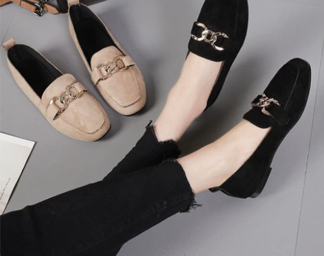 大码女鞋单鞋女平底百搭复古两穿套脚懒人乐福...