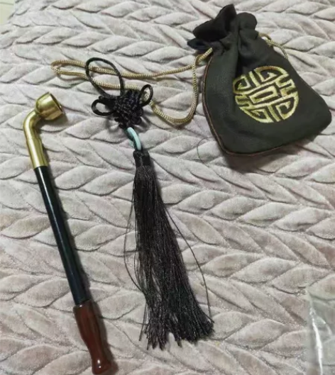 烟斗老式旱烟袋锅子老人黄铜烟斗实木烟杆玛瑙...
