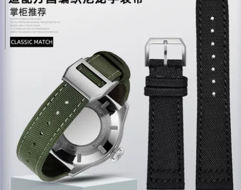 适配IWC尼龙帆布手表带 万国葡萄牙七日链...