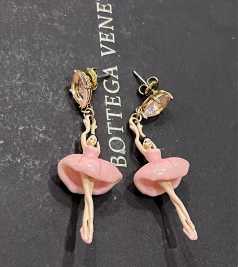 粉色芭蕾舞娃娃耳环 Coco les ne...