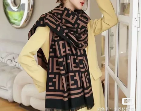 【全新包邮】韩版FF围巾女双面仿羊绒秋冬季...