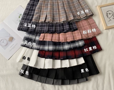 jk格子半身裙女2022夏季新款高腰设计感...