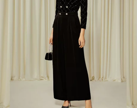 连体裤 连体裤长裤歌中歌2022秋季新款黑...