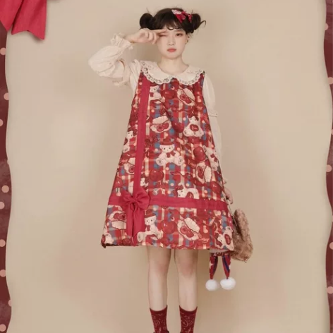 兔兔万 樱桃茶甜lolita裙子 大概9新...