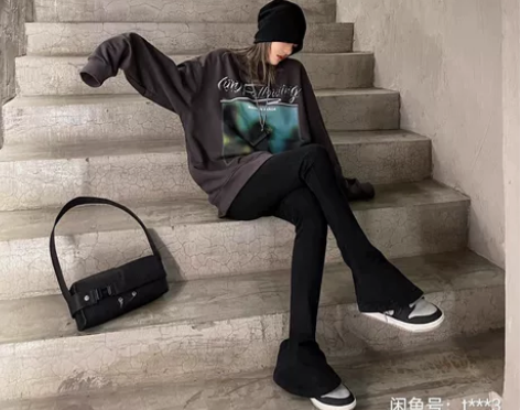 双十一加绒喇叭牛仔裤，仅试穿，全新 感兴趣...