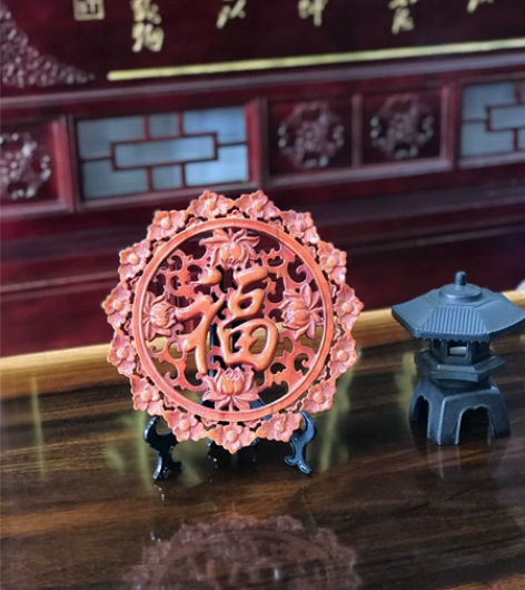 粉丝福利香樟木摆件直径28cm东阳木雕新中...