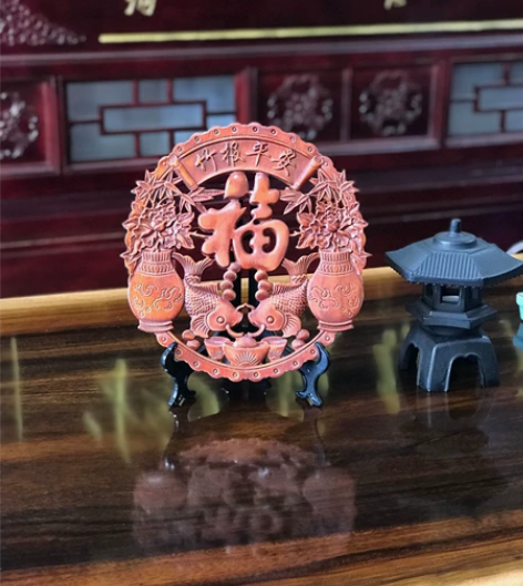 清库存多款可选28cm香樟木摆件木雕装饰画...