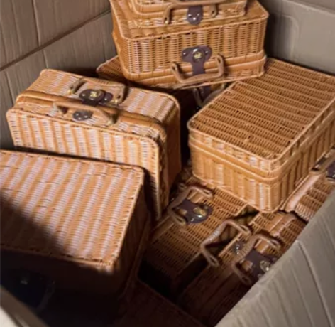 柳编手工编织手提花篮伴手礼篮子手工藤编手提...