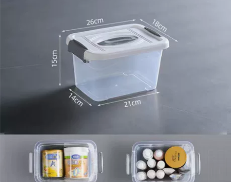 加厚手提透明收纳箱塑料玩具收纳盒有盖小中号...