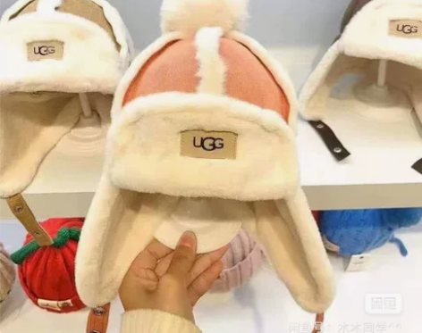 儿童Ugg秋冬季保暖护耳帽儿童新款宝宝帽男...