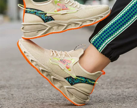 新款潮流运动鞋透气网面鞋休闲系带男士国潮鞋...