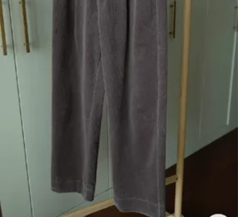 COZINESS/复古直筒灯芯绒长裤 灰色...