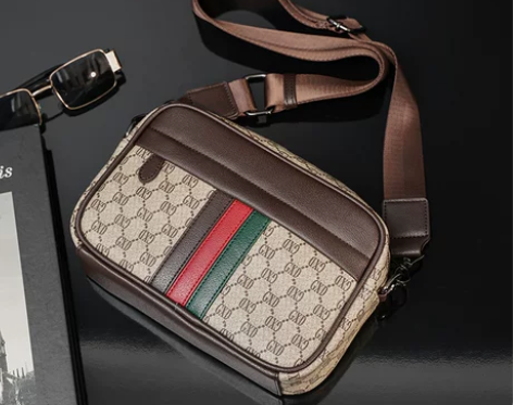 Hysone男女休闲牛皮邮差单肩包韩版斜挎...