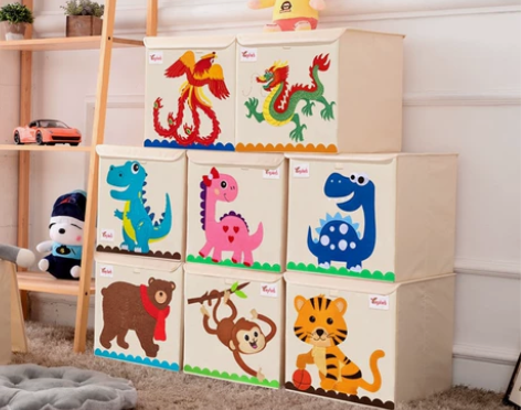 可水洗儿童玩具收纳箱布艺大号家用塑料整理箱...