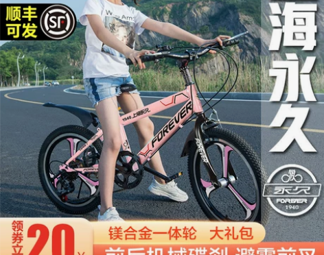 永久儿童自行车女孩3-5-6-7-10-1...