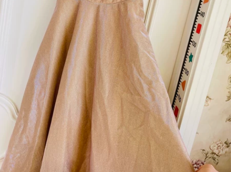 欧惑气质优雅法式小香风连衣裙，香槟金色高雅...