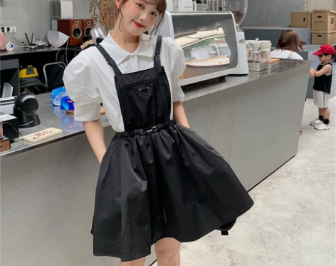 可盐可甜连衣裙女2021新款法式背带裙夏季...