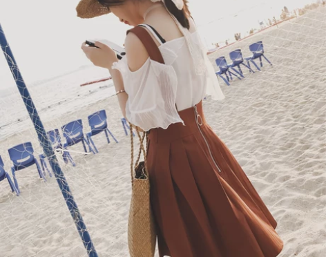背带裙女夏2019新款韩版纯色学生短裙休闲...