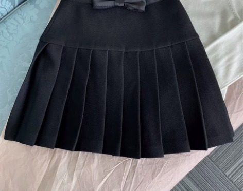 蝴蝶结百褶裙~2021早秋法百搭式高腰显瘦...