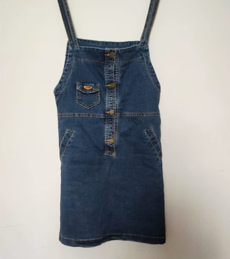 韩版牛仔背带裙 显瘦吊带短款 夏季裙子 感...