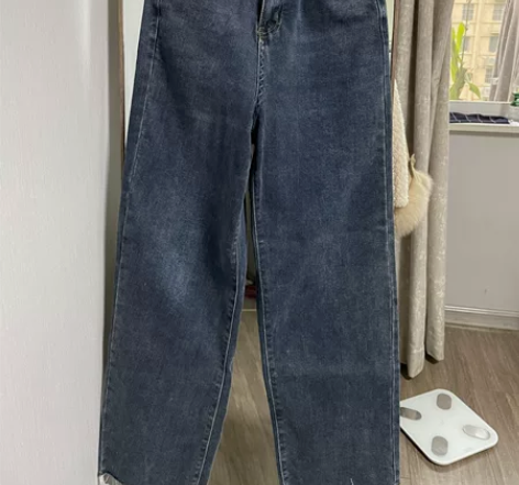 韩国X2阔腿牛仔裤L号，穿上很显瘦，实体店...