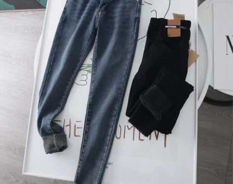 昆虫家  超显瘦！高腰加绒两粒扣女保暖百搭...