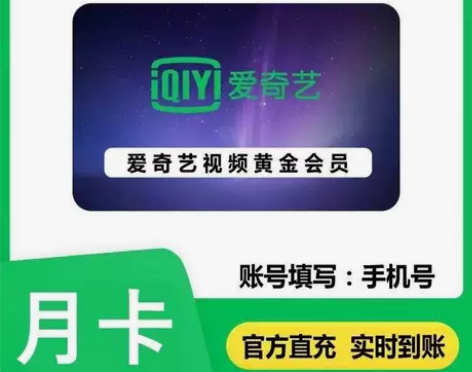 爱奇艺会员一月直冲，爱奇艺会员月卡，爱奇艺...