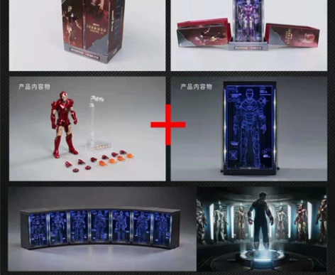 中动全息格纳库钢铁侠套装mk7模型mk3超...