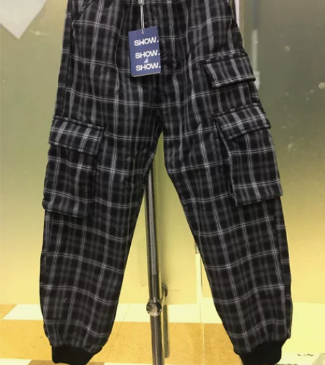 全新续物加绒加厚格子工装裤长裤 全新有吊牌...