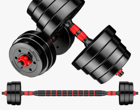 环保哑铃男士足重杠铃练臂肌家用健身器材包胶...