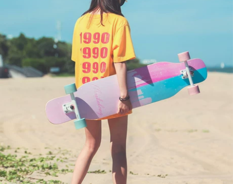 迈卡龙滑板长板女生韩国刷街初学者成人dan...