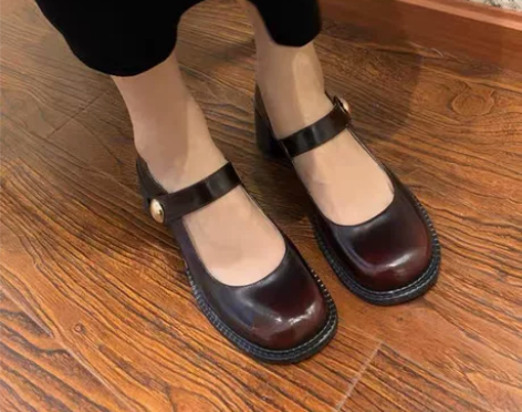 ?温柔单鞋女中跟春季新品玛丽珍鞋女淑女复古...