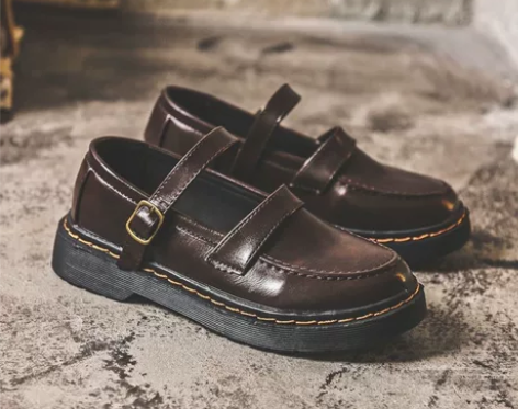 玛丽珍鞋英伦小皮鞋女学生单鞋jk制服粽色鞋...