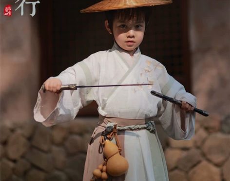 山行原创晋制儿童汉服男童晋襦九破裙宝宝武侠...