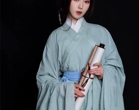 斜塘衣庄【澈】原创汉服女魏晋风直裾交领长袍...